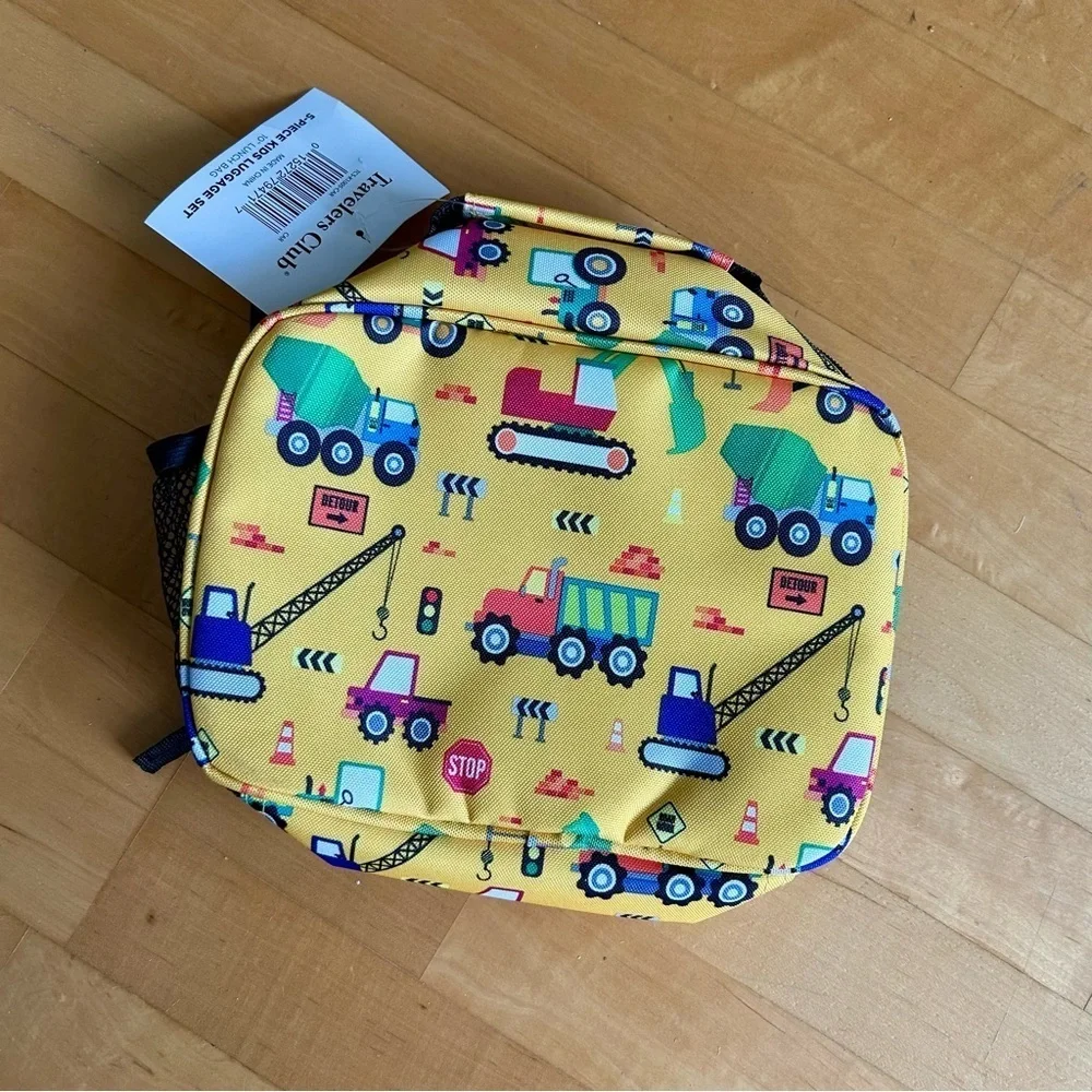 Travelers Club TRUCKS Insulated Lunch Cooler Bag, Yellow, 10 inches